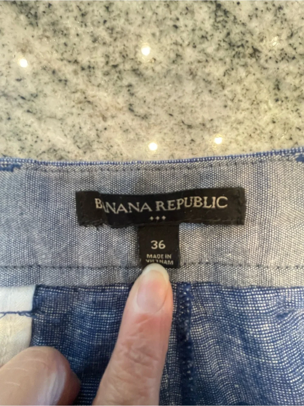 Banana Republic Navy Blue Linen-Blend Flat Front Shorts